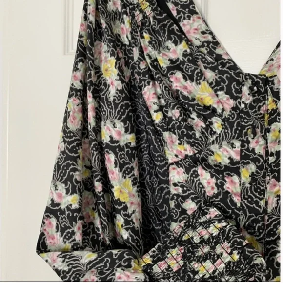 ❤️ CINQ A SEPT WOMENS MIXED PRINT DOUBLE V MIDI DRESS NWOT - Picture 10 of 13